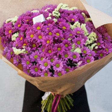 25 рожевих хризантем