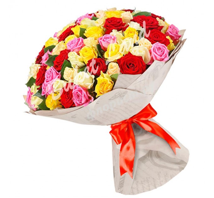 101 троянда мікс 70 см