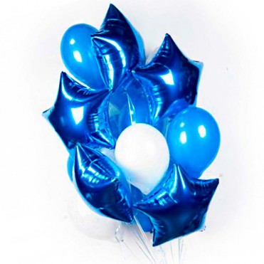 11 гелиевых и фольгированных шариков микс