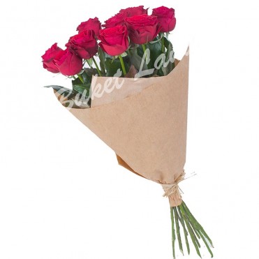 11 красных роз Гран При 60 см