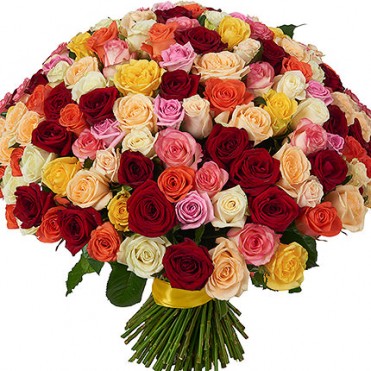 151 разноцветная роза Микс 60 см