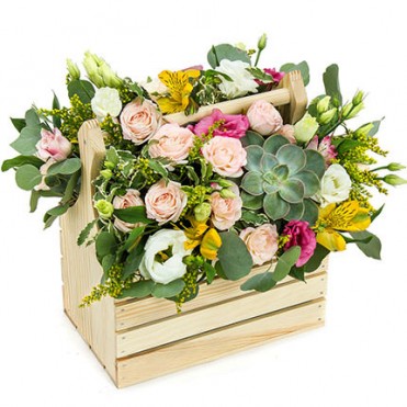 Композиция в кашпо "Летняя свежесть"