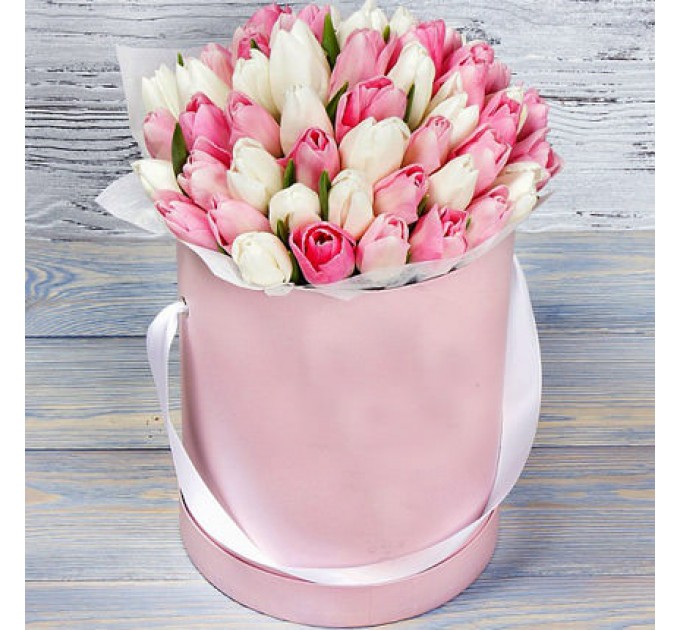 Квіти в коробці "Рожева хмара"