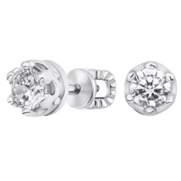 Срібна каблучка з фіанітами.