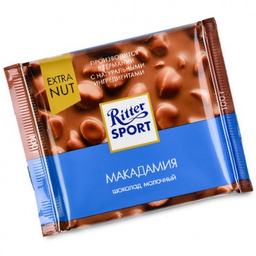 Шоколад молочний Ritter Sport з горіхом макадамія 100г